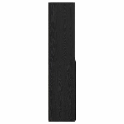 vidaXL Highboard noir aspect chêne 80 x 42,5 x 185 cm bois d'ingénierie