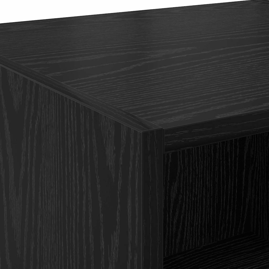 vidaXL Buffet haut noir aspect chêne 40 x 42,5 x 185 cm bois d'ingénierie