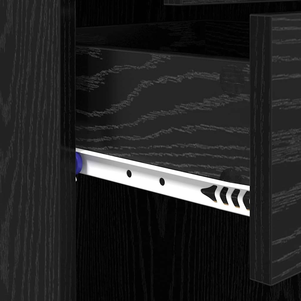 vidaXL Buffet haut noir aspect chêne 40 x 42,5 x 185 cm bois d'ingénierie