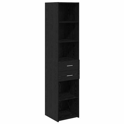 vidaXL Buffet haut noir aspect chêne 40 x 42,5 x 185 cm bois d'ingénierie