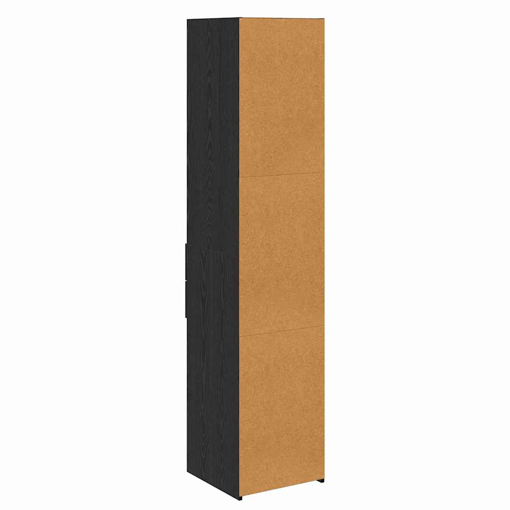 vidaXL Buffet haut noir aspect chêne 40 x 42,5 x 185 cm bois d'ingénierie