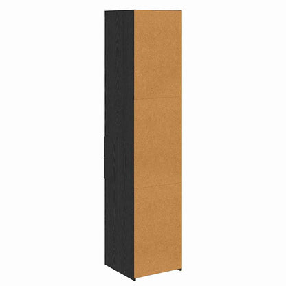 vidaXL Buffet haut noir aspect chêne 40 x 42,5 x 185 cm bois d'ingénierie