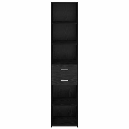 vidaXL Buffet haut noir aspect chêne 40 x 42,5 x 185 cm bois d'ingénierie