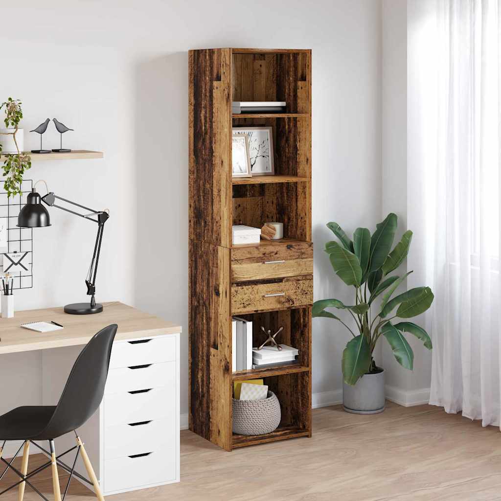vidaXL Highboard en bois de récupération 45 x 42,5 x 185 cm, bois d'ingénierie
