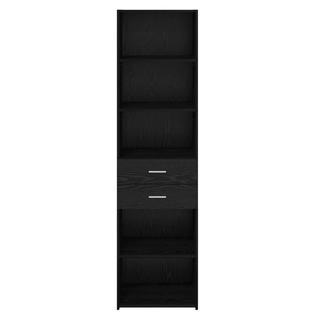 vidaXL Highboard Schwarz Eichen-Optik 50 x 42,5 x 185 cm Holzwerkstoff