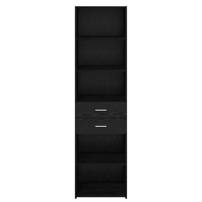vidaXL Highboard Schwarz Eichen-Optik 50 x 42,5 x 185 cm Holzwerkstoff