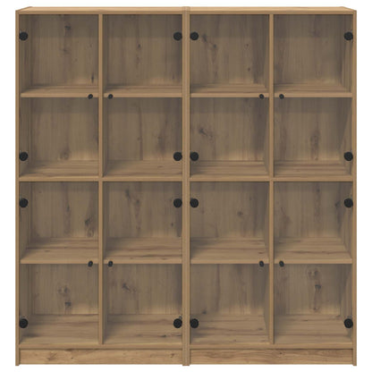 vidaXL Highboard 2 pcs Artisan-Eiche 68 x 37 x 142 cm Holzwerkstoff