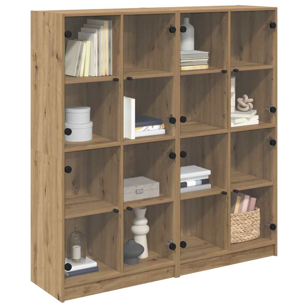Highboard 2 pcs Artisan-Eiche 68 x 37 x 142 cm Holzwerkstoff