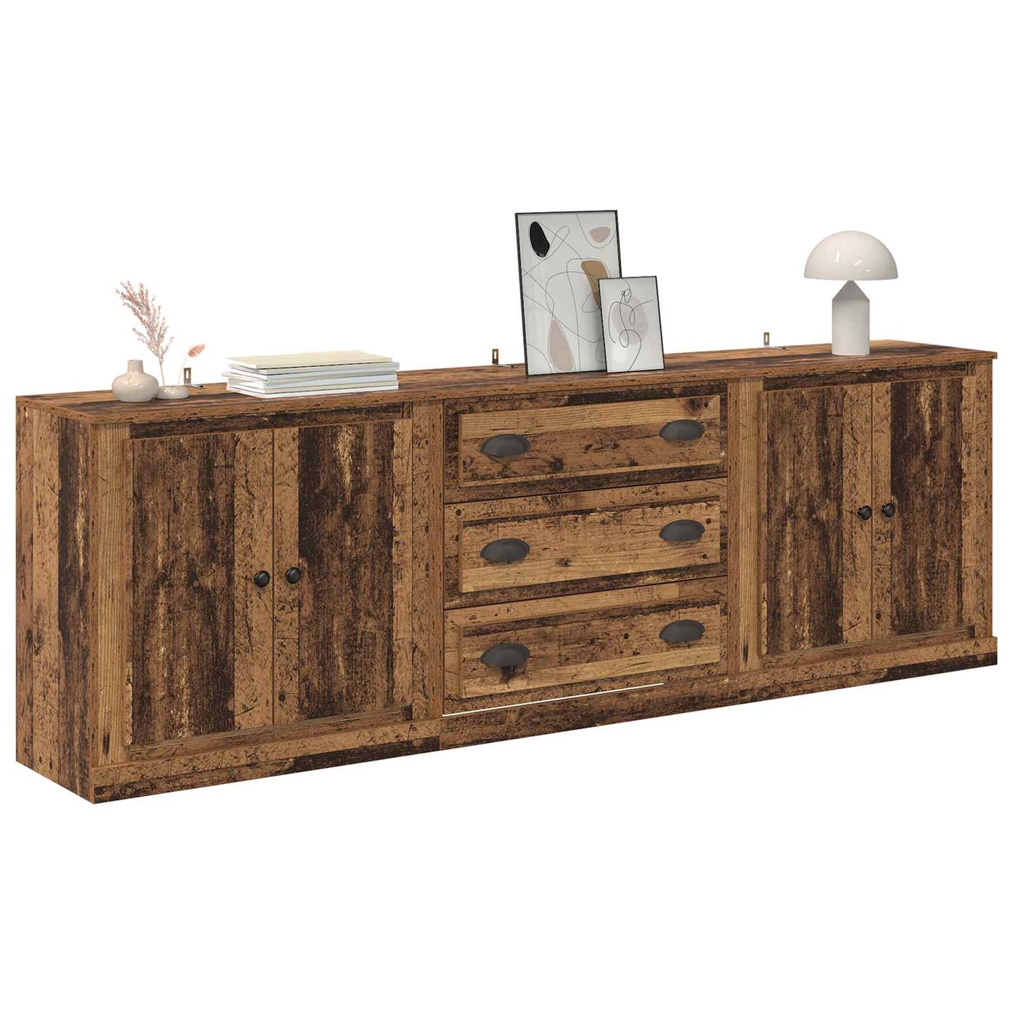vidaXL Sideboards 3 pcs Altholz 70 x 35,5 x 67,5 cm Holzwerkstoff