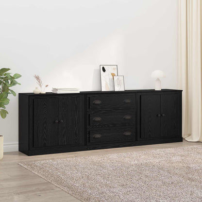 Sideboards 3 pcs Schwarz Eichen-Optik 70 x 35,5 x 67,5 cm