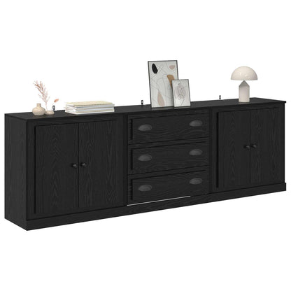 Sideboards 3 pcs Schwarz Eichen-Optik 70 x 35,5 x 67,5 cm