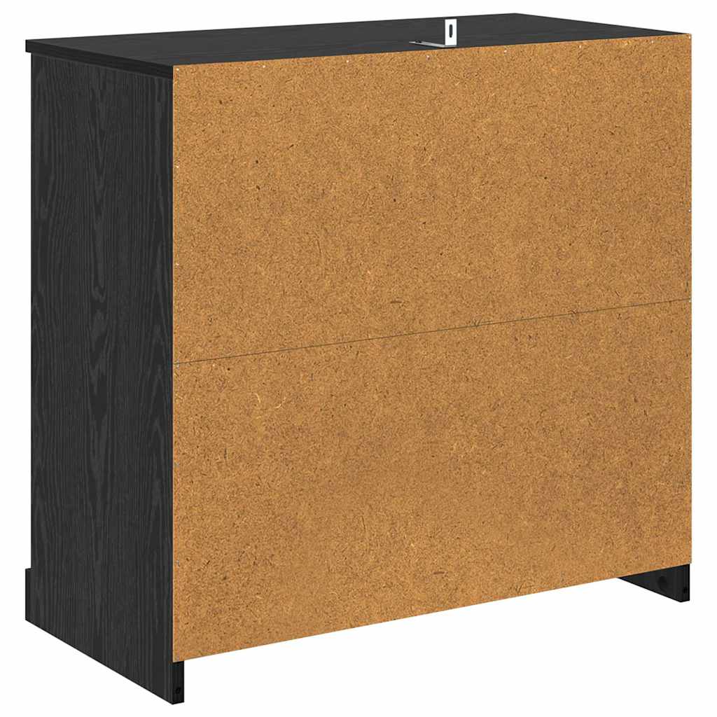 vidaXL Sideboards 2 pcs Schwarz Eichen-Optik 70 x 35,5 x 67,5 cm