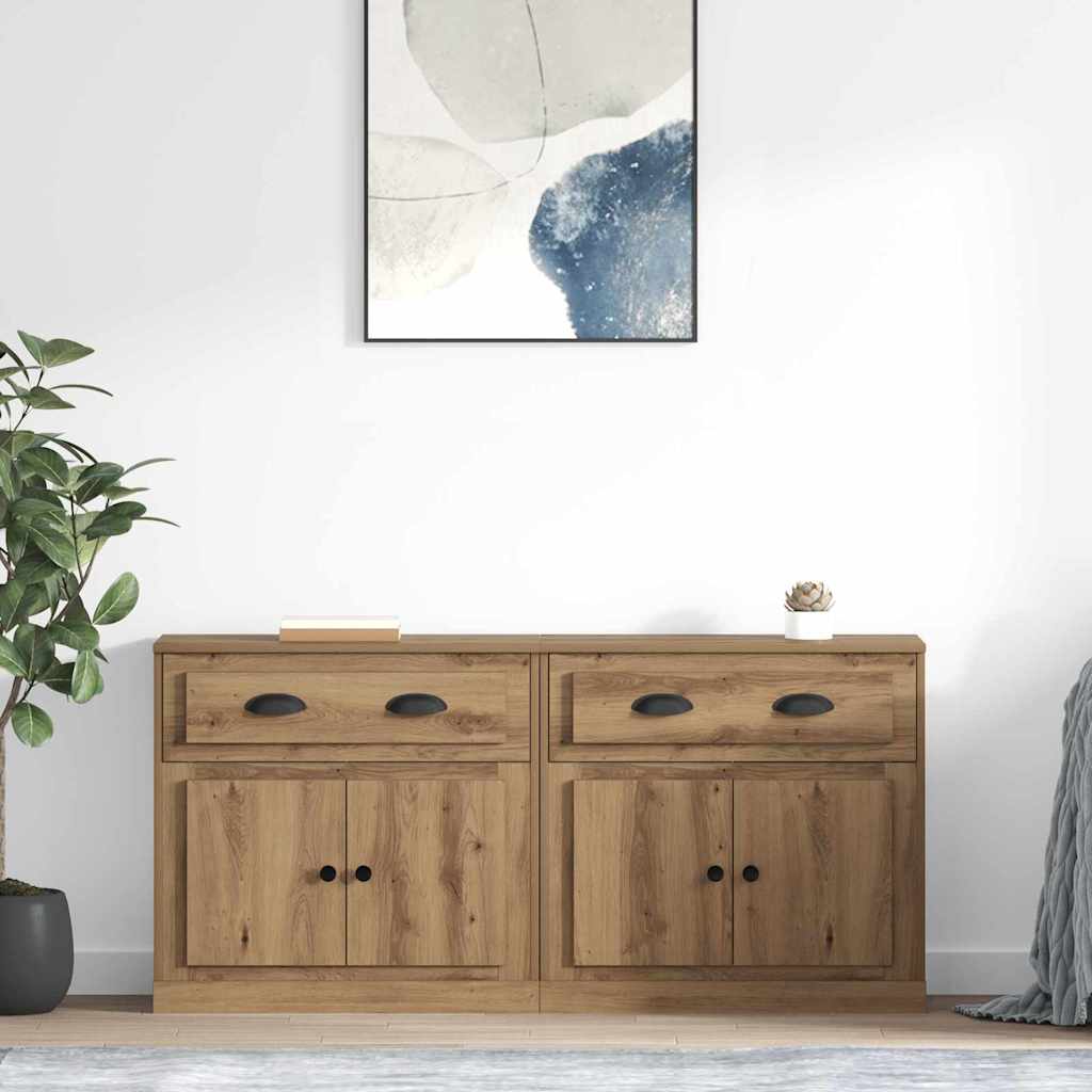 vidaXL Sideboards 2 pcs Artisan-Eiche 70 x 35,5 x 67,5 cm