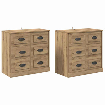 Sideboards 2 pcs Artisan-Eiche 70 x 35,5 x 67,5 cm