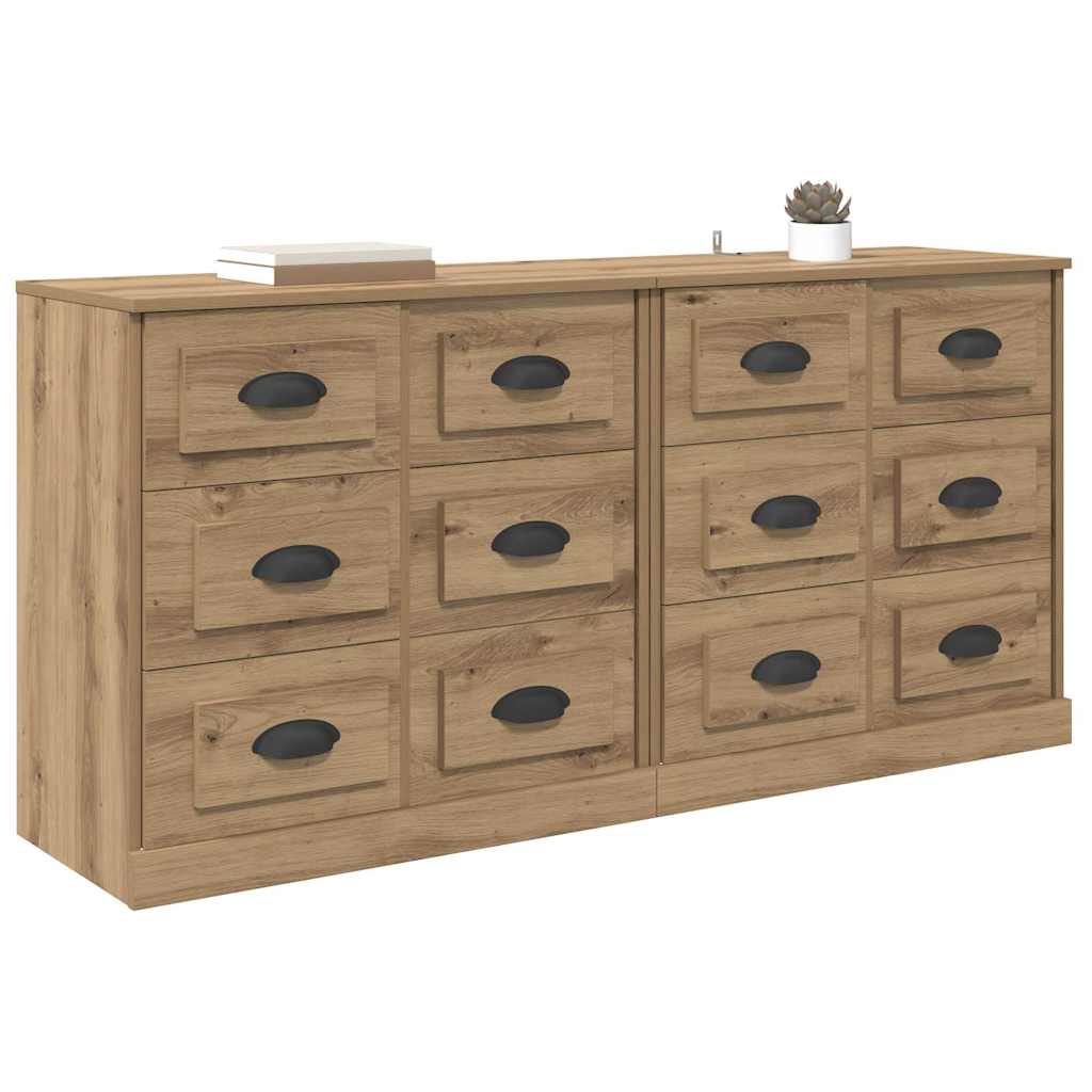 Sideboards 2 pcs Artisan-Eiche 70 x 35,5 x 67,5 cm