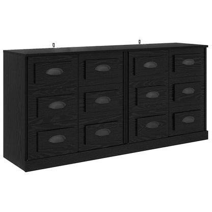 vidaXL Sideboards 2 pcs Schwarz Eichen-Optik 70 x 35,5 x 67,5 cm