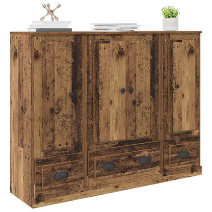 vidaXL Highboard mit Schubladen 3 pcs Altholz Holzwerkstoff