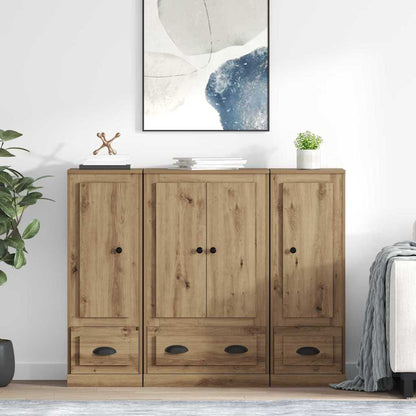 vidaXL Bahut à tiroirs 3 pcs Chêne Artisan Bois d'ingénierie