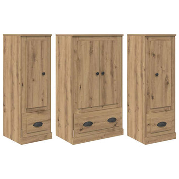 vidaXL Bahut à tiroirs 3 pcs Chêne Artisan Bois d'ingénierie