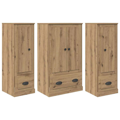 vidaXL Bahut à tiroirs 3 pcs Chêne Artisan Bois d'ingénierie