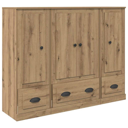 vidaXL Bahut à tiroirs 3 pcs Chêne Artisan Bois d'ingénierie