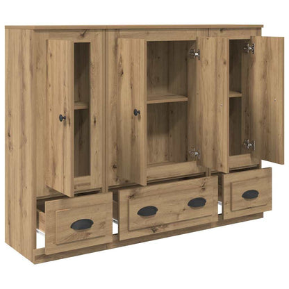 vidaXL Bahut à tiroirs 3 pcs Chêne Artisan Bois d'ingénierie