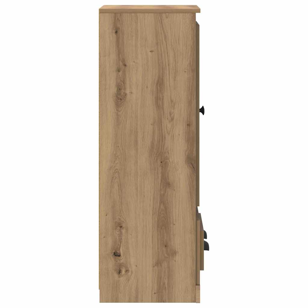 vidaXL Bahut à tiroirs 3 pcs Chêne Artisan Bois d'ingénierie