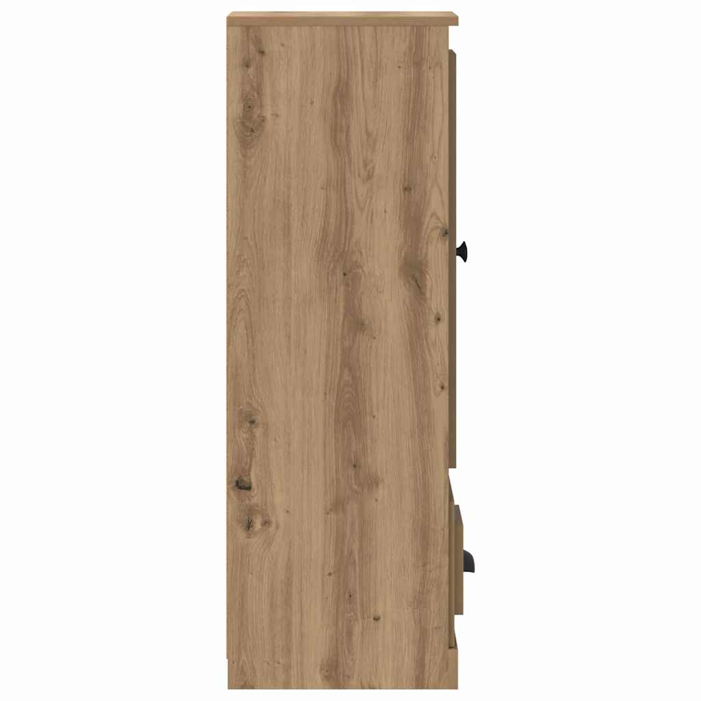 vidaXL Bahut à tiroirs 3 pcs Chêne Artisan Bois d'ingénierie