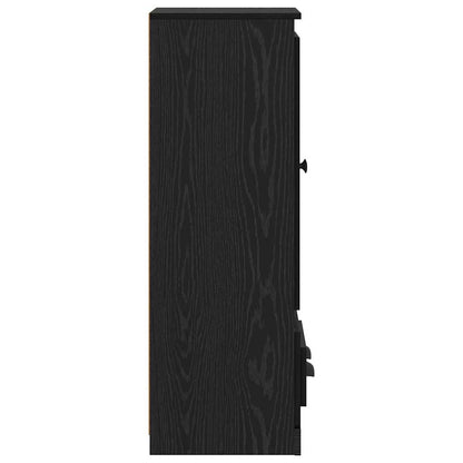 vidaXL Highboard 3 pcs Schwarz Eichen-Optik Holzwerkstoff