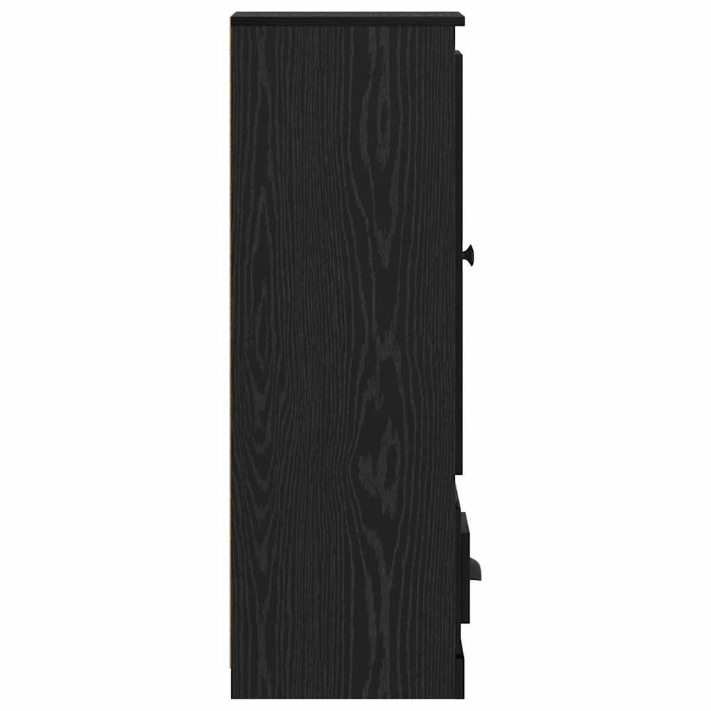 vidaXL Highboard 3 pcs Schwarz Eichen-Optik Holzwerkstoff