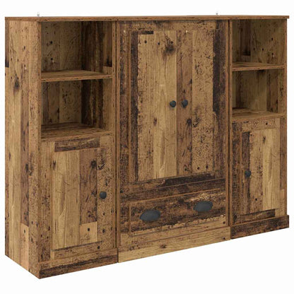 Highboard mit Schubladen 3 pcs Altholz Holzwerkstoff