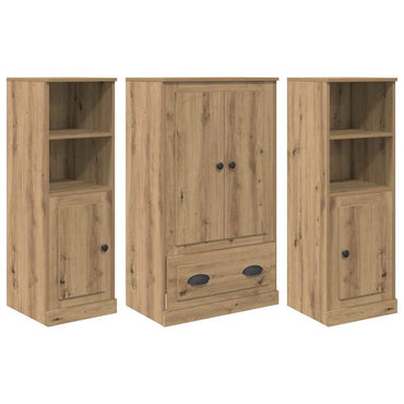 vidaXL Buffet haut avec tiroirs 3 pcs Chêne Artisan Bois d'ingénierie