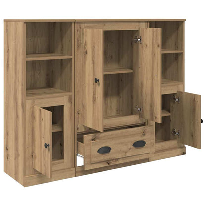 Highboard mit Schubladen 3 pcs Artisan-Eiche Holzwerkstoff
