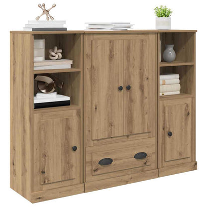 Highboard mit Schubladen 3 pcs Artisan-Eiche Holzwerkstoff