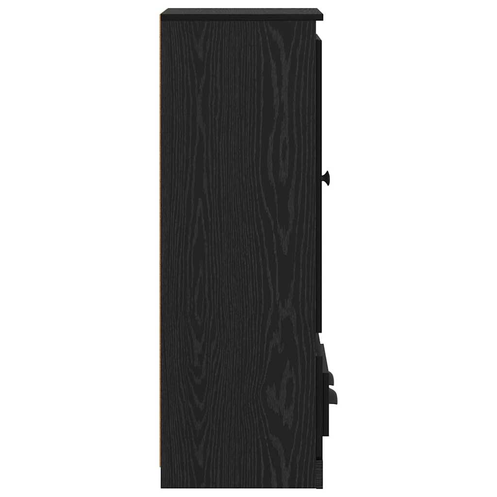 vidaXL Highboard 3 pcs Schwarz Eichen-Optik Holzwerkstoff