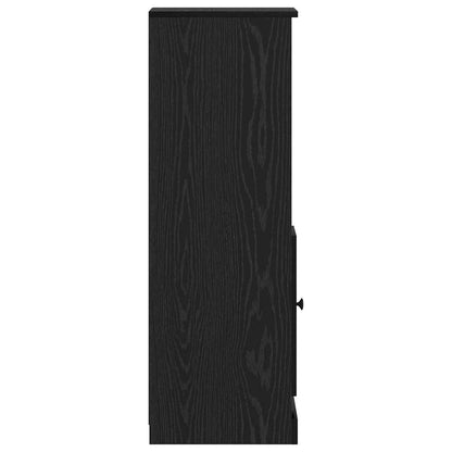 vidaXL Highboard 3 pcs Schwarz Eichen-Optik Holzwerkstoff