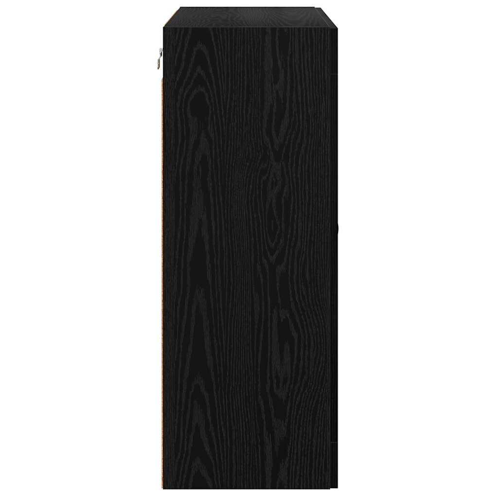 vidaXL Armoires murales 2 pcs Noir aspect chêne 69,5 x 34 x 90 cm