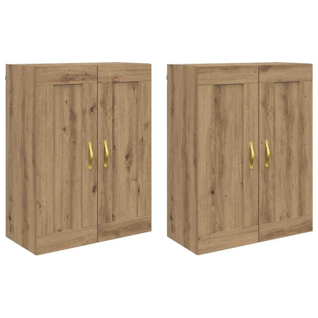 Wandmontierter Schrank 2 pcs Artisan-Eiche 69,5 x 34 x 90 cm
