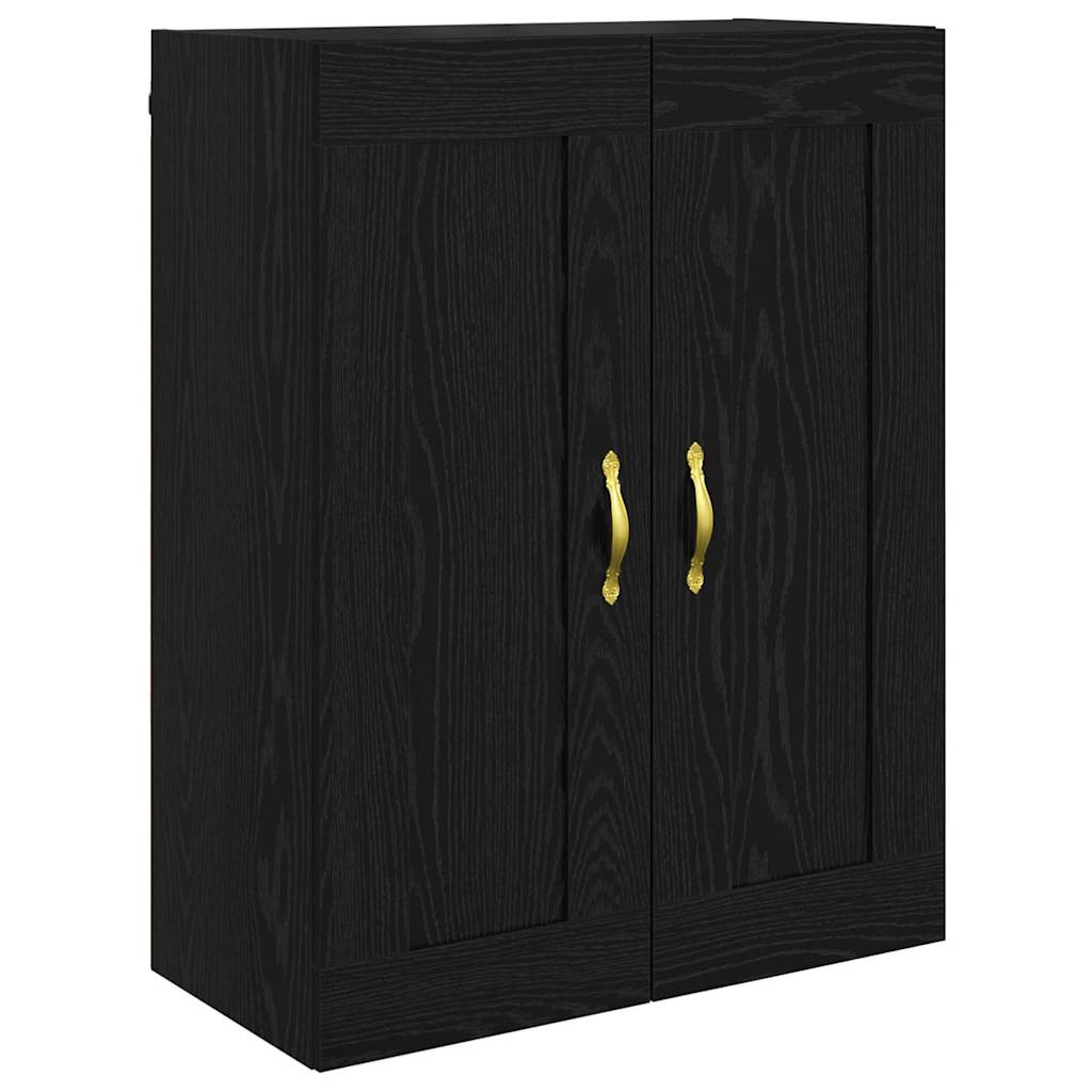 vidaXL Wandmontierter Schrank 2 pcs Schwarz Eichen-Optik Holzwerkstoff