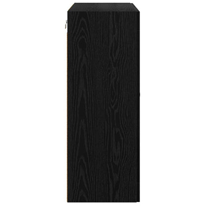 vidaXL Wandmontierter Schrank 2 pcs Schwarz Eichen-Optik Holzwerkstoff