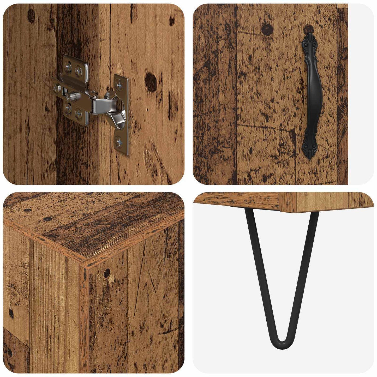 vidaXL Highboard en bois de récupération 69,5 x 34 x 180 cm Aggloméré