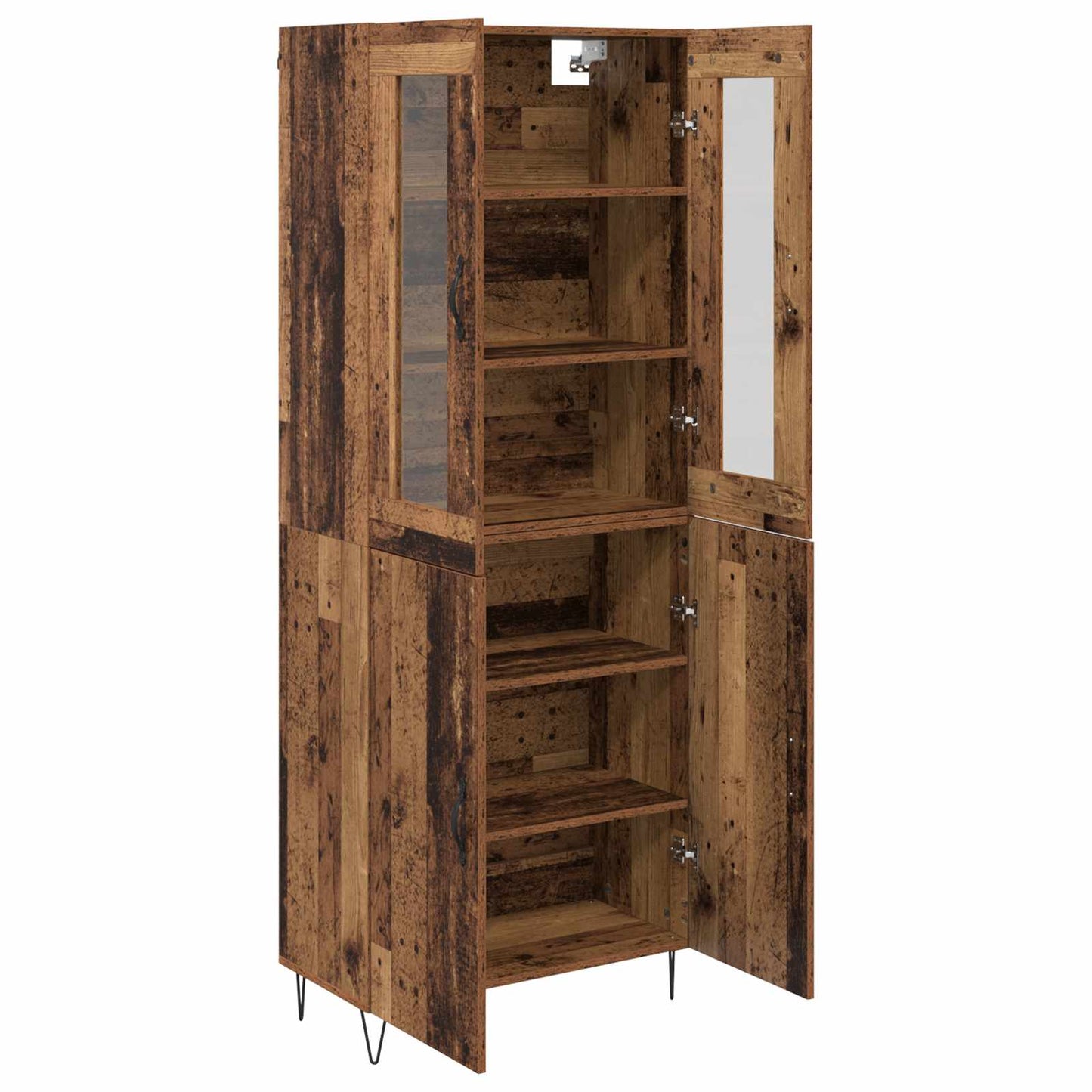 vidaXL Highboard en bois de récupération 69,5 x 34 x 180 cm Aggloméré