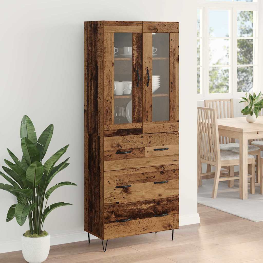 Highboard Altholz 69,5 x 34 x 90 cm Holzwerkstoff