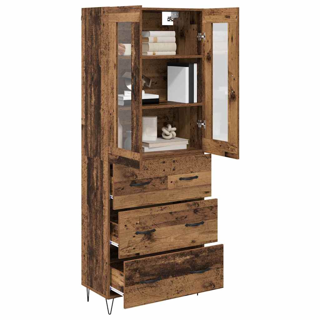 Highboard Altholz 69,5 x 34 x 90 cm Holzwerkstoff