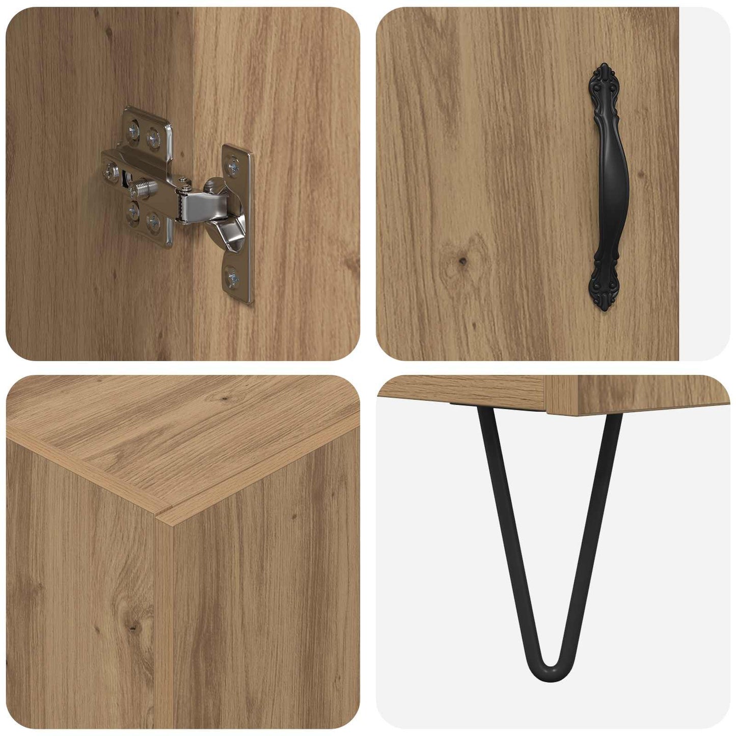 vidaXL Buffet haut chêne artisan 69,5 x 34 x 180 cm bois d'ingénierie