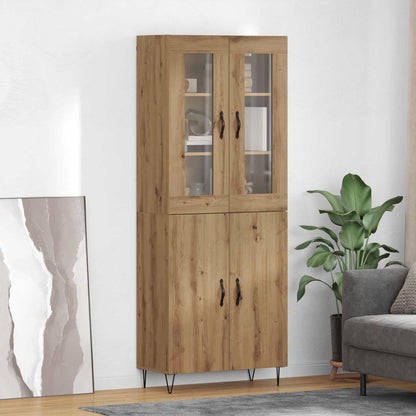 vidaXL Buffet haut chêne artisan 69,5 x 34 x 180 cm bois d'ingénierie