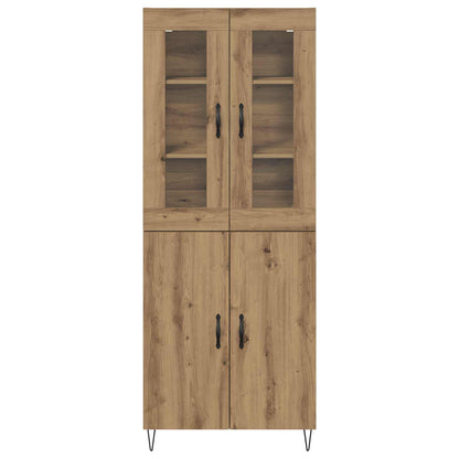 vidaXL Buffet haut chêne artisan 69,5 x 34 x 180 cm bois d'ingénierie