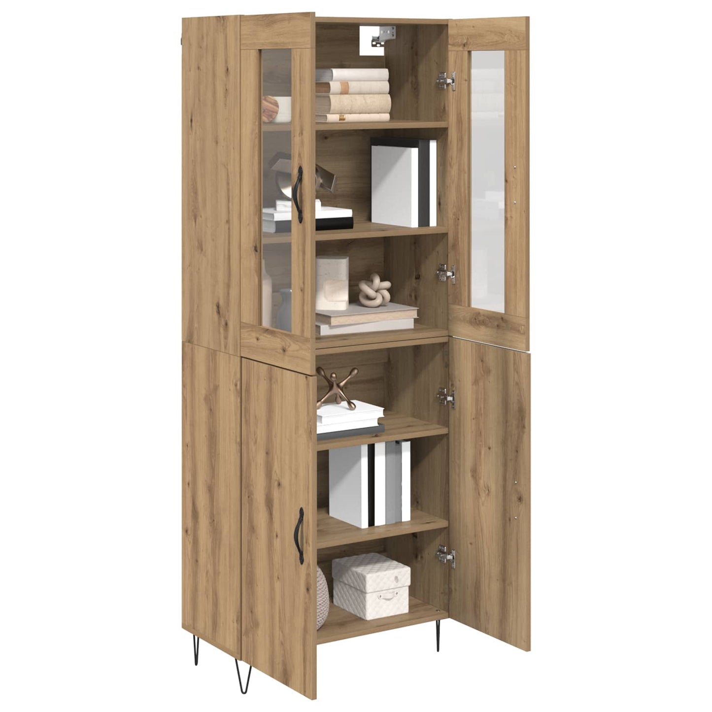 vidaXL Buffet haut chêne artisan 69,5 x 34 x 180 cm bois d'ingénierie