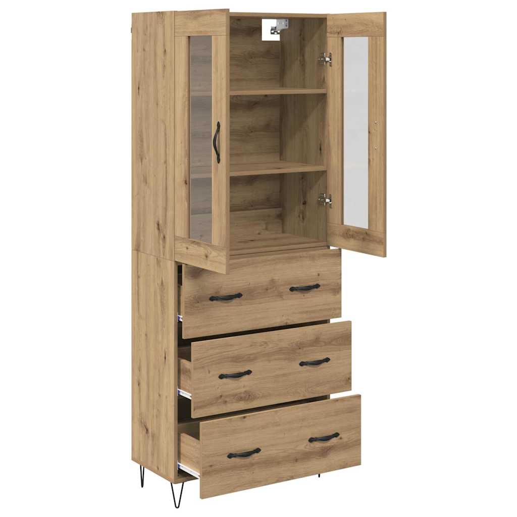 vidaXL Highboard Artisan-Eiche 69,5 x 34 x 90 cm Holzwerkstoff