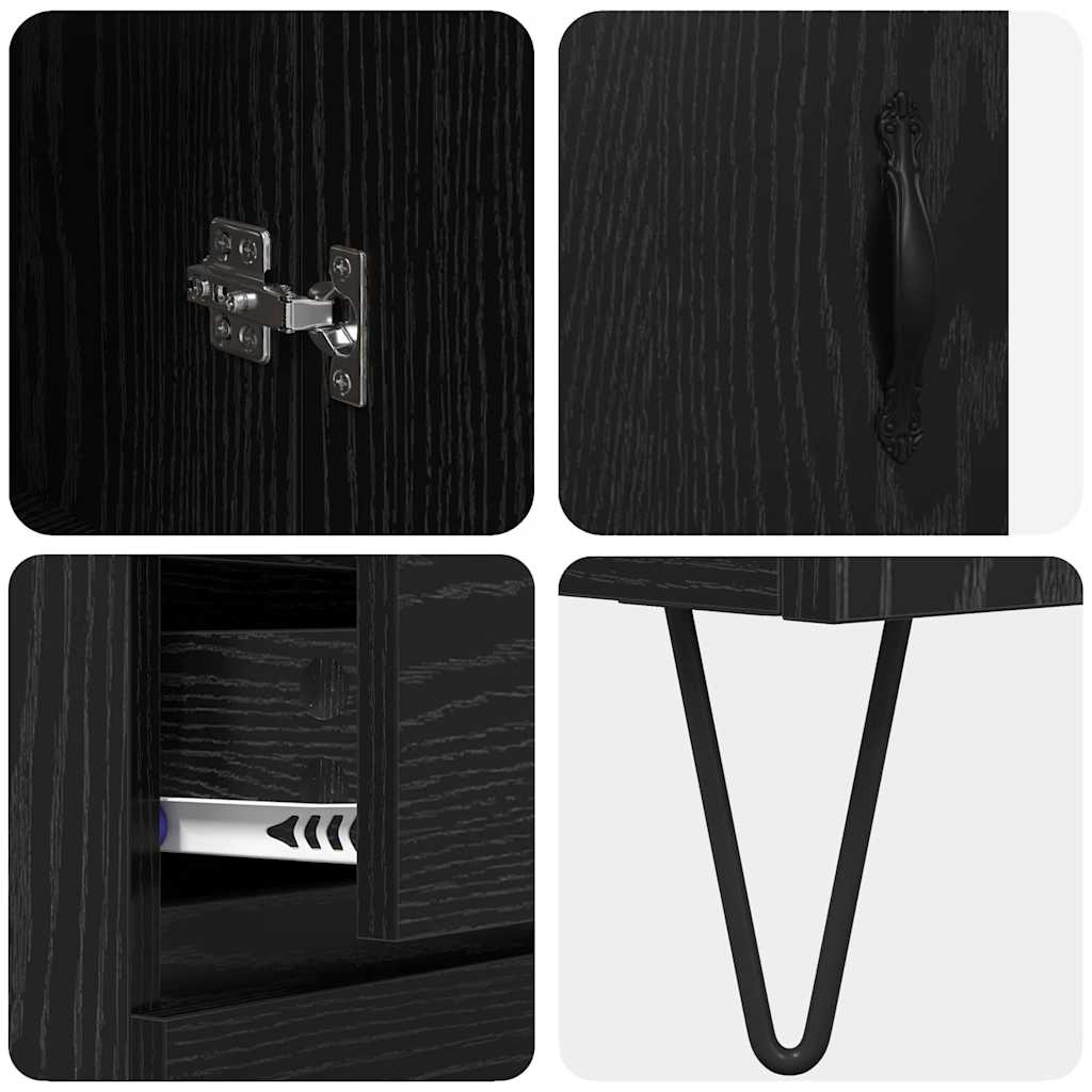 vidaXL Highboard Schwarz Eichen-Optik 69,5 x 34 x 90 cm Holzwerkstoff